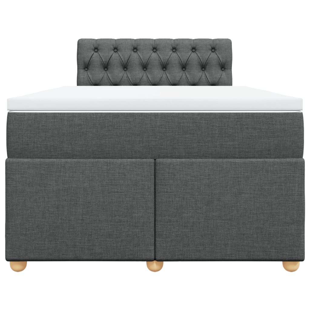 Boxspring met matras stof donkergrijs 120x200 cm