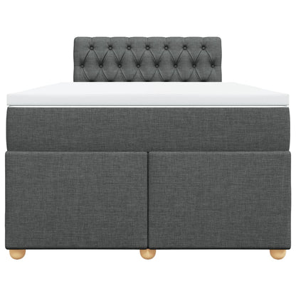 Boxspring met matras stof donkergrijs 120x200 cm
