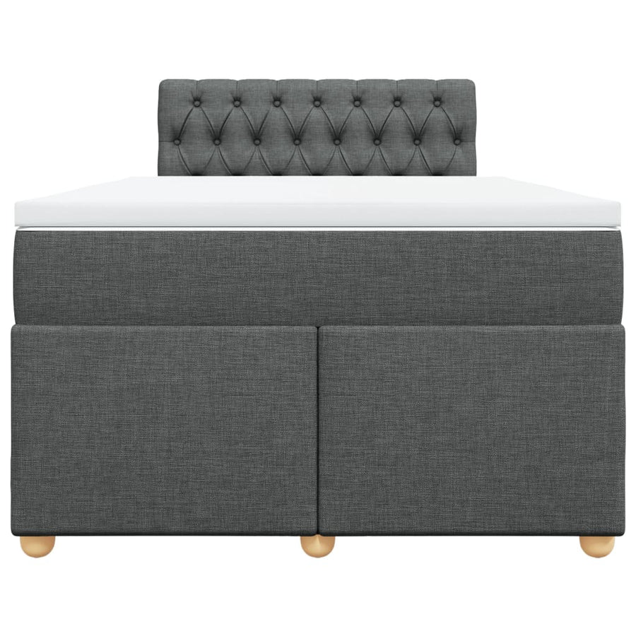 Boxspring met matras stof donkergrijs 120x200 cm