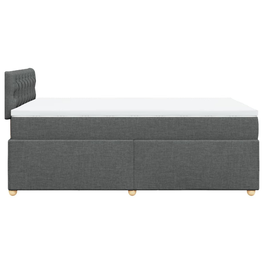 Boxspring met matras stof donkergrijs 120x200 cm