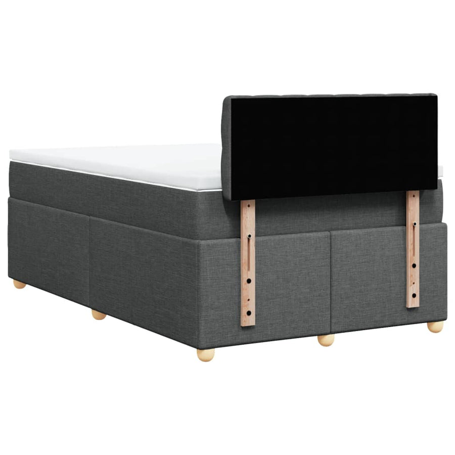 Boxspring met matras stof donkergrijs 120x200 cm
