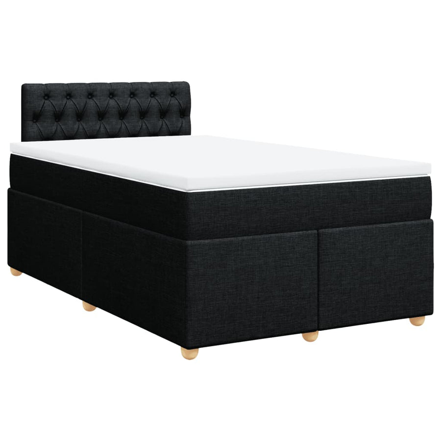 Boxspring met matras stof zwart 120x200 cm