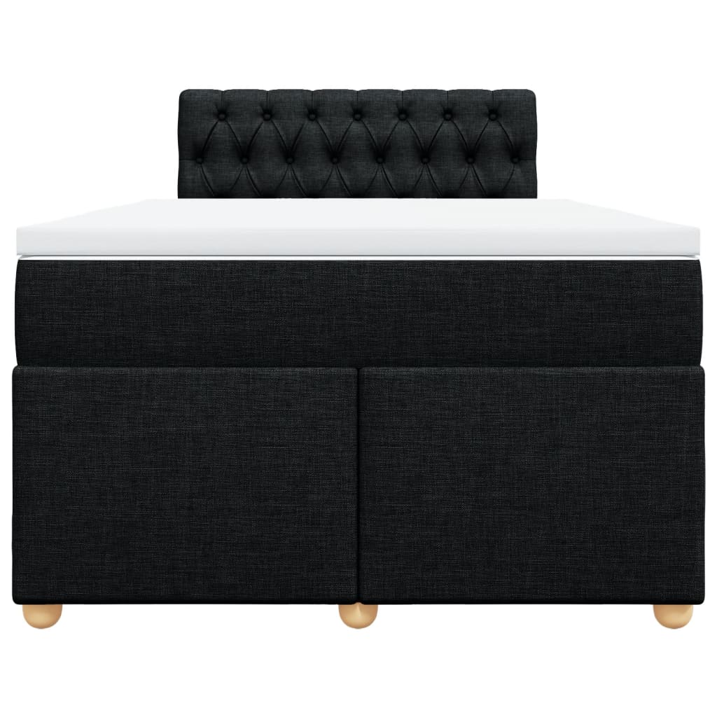 Boxspring met matras stof zwart 120x200 cm