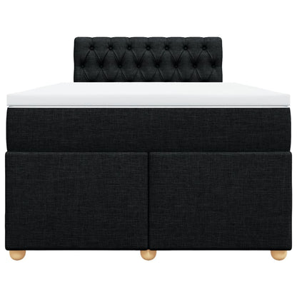 Boxspring met matras stof zwart 120x200 cm
