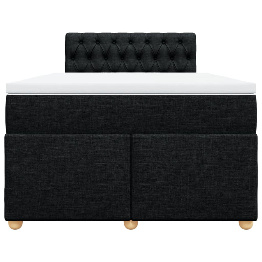 Boxspring met matras stof zwart 120x200 cm