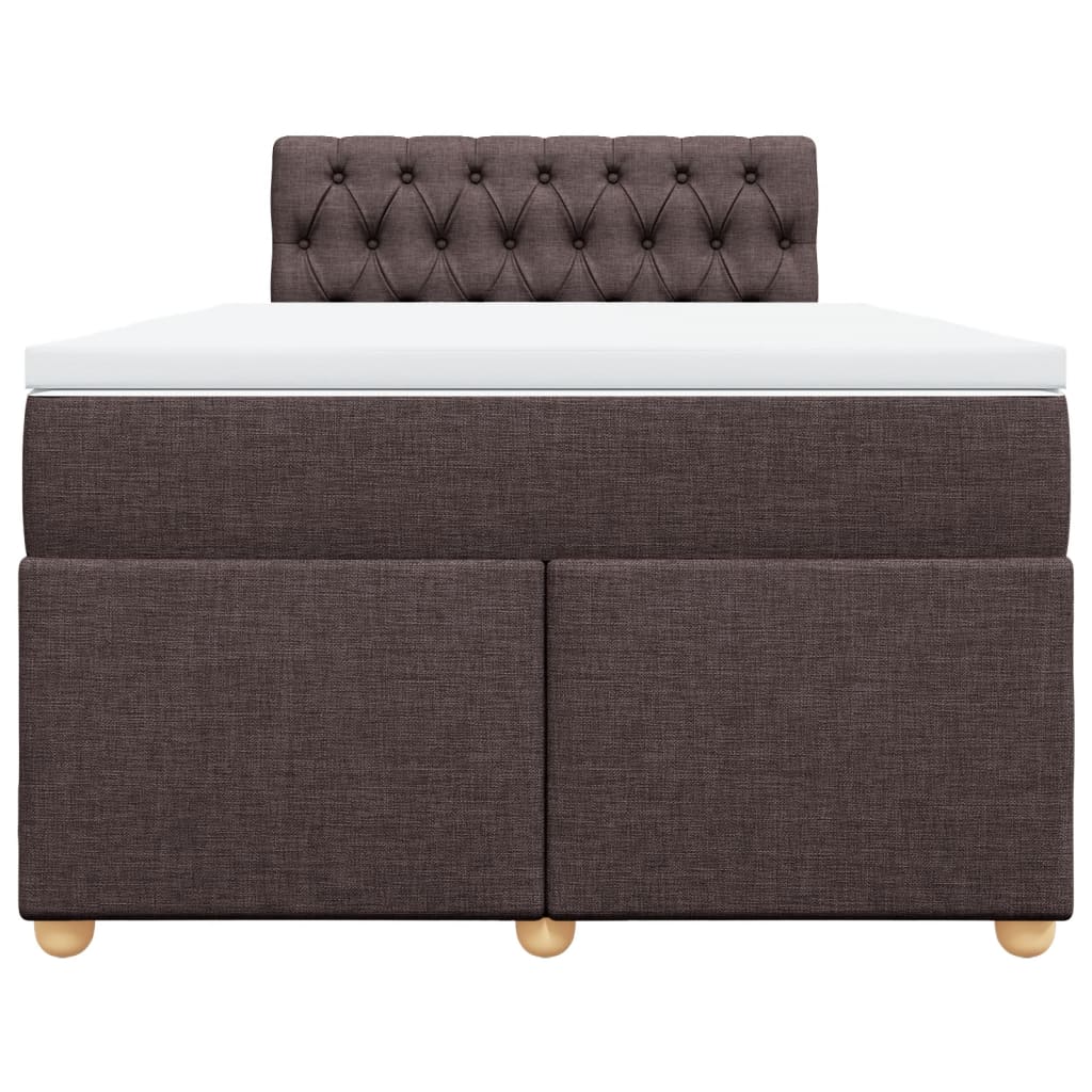 Boxspring met matras stof donkerbruin 120x200 cm
