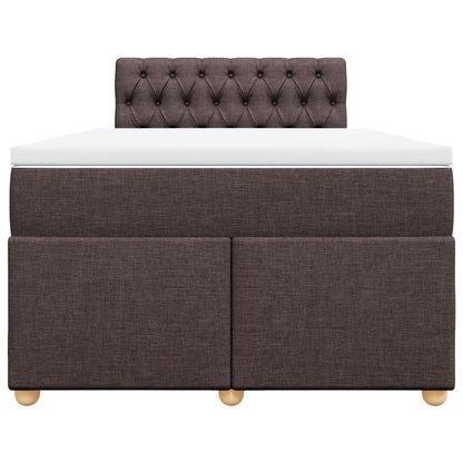 Boxspring met matras stof donkerbruin 120x200 cm