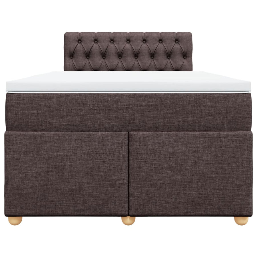 Boxspring met matras stof donkerbruin 120x200 cm