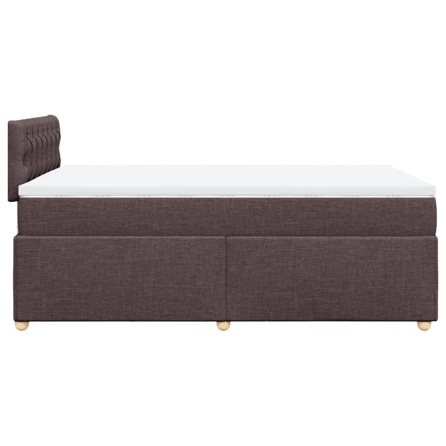 Boxspring met matras stof donkerbruin 120x200 cm
