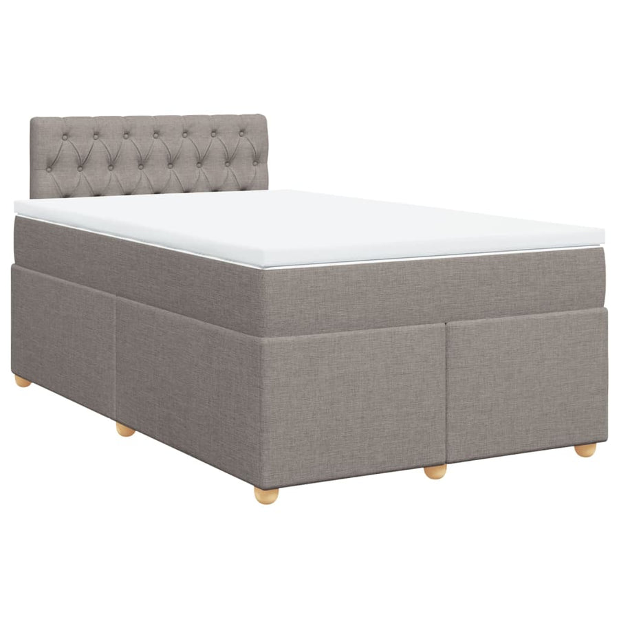 Boxspring met matras stof taupe 120x200 cm