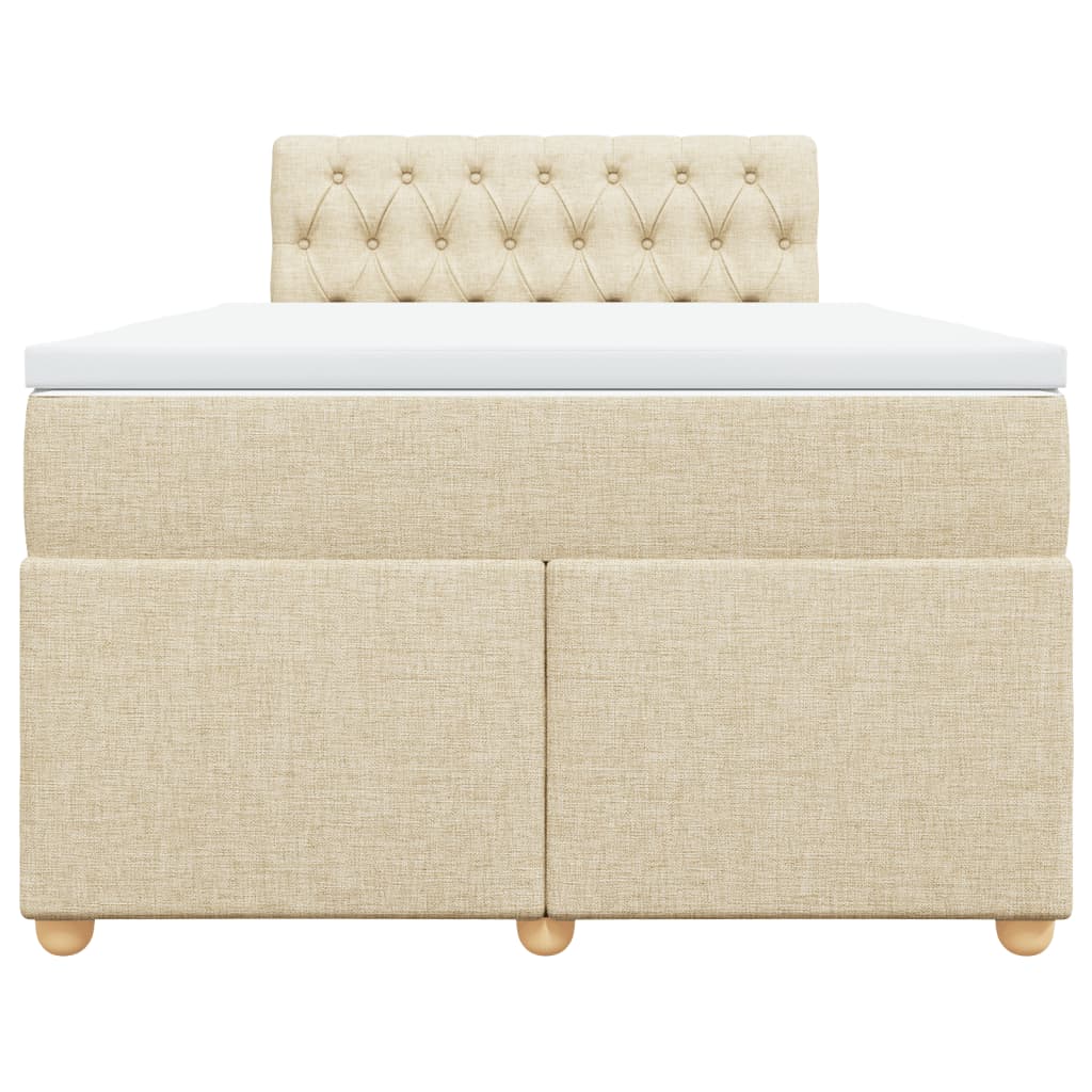 Boxspring met matras stof crèmekleurig 120x200 cm