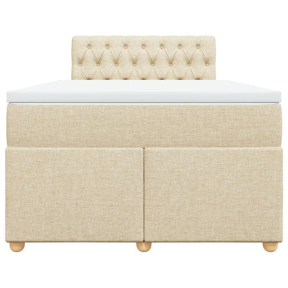 Boxspring met matras stof crèmekleurig 120x200 cm