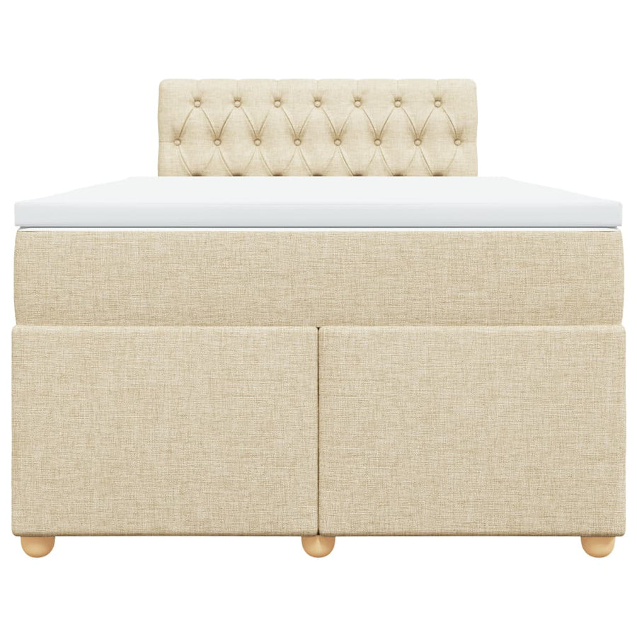 Boxspring met matras stof crèmekleurig 120x200 cm