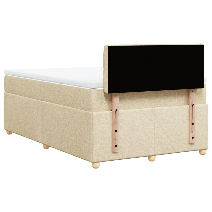 Boxspring met matras stof crèmekleurig 120x200 cm