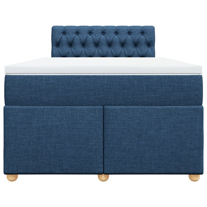 Boxspring met matras stof blauw 120x200 cm