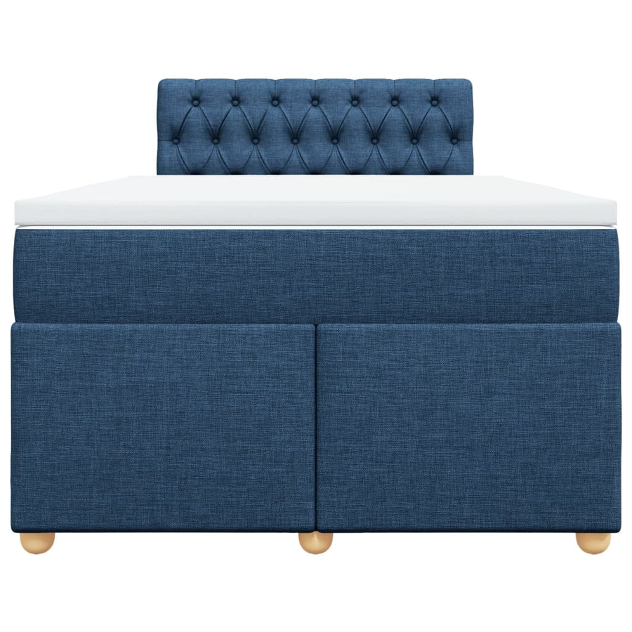 Boxspring met matras stof blauw 120x200 cm