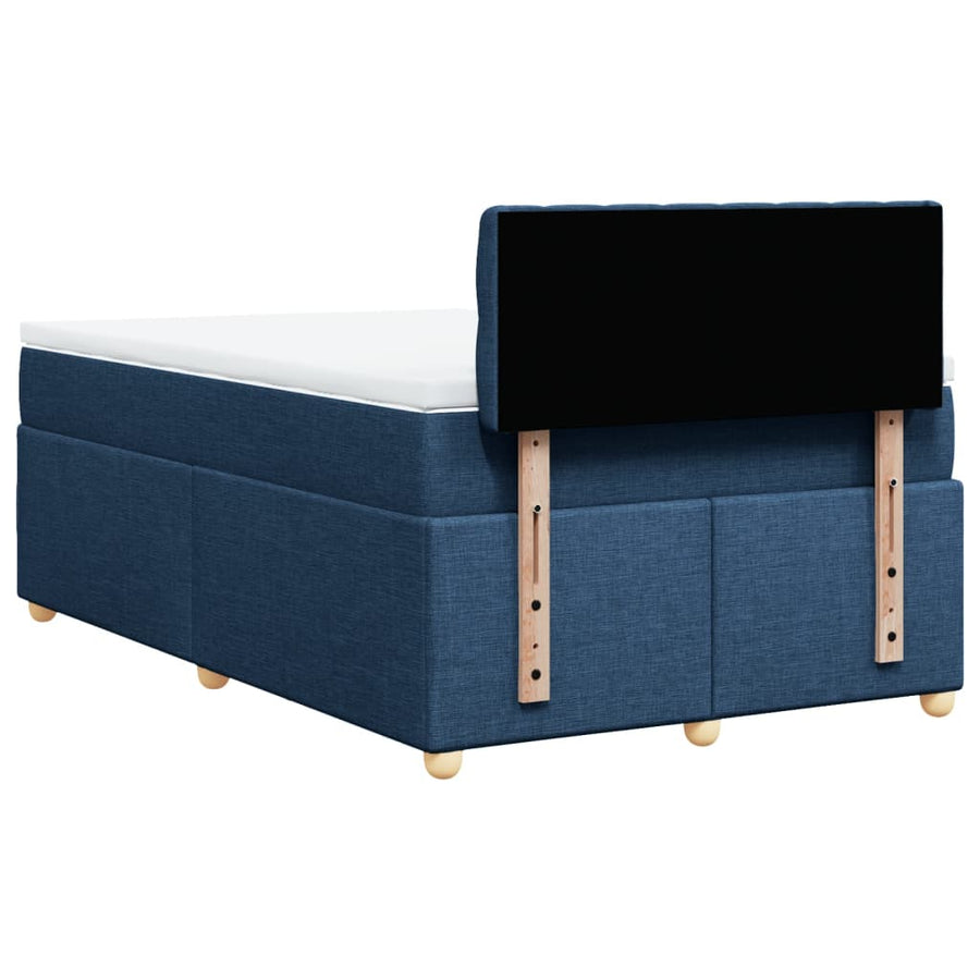Boxspring met matras stof blauw 120x200 cm