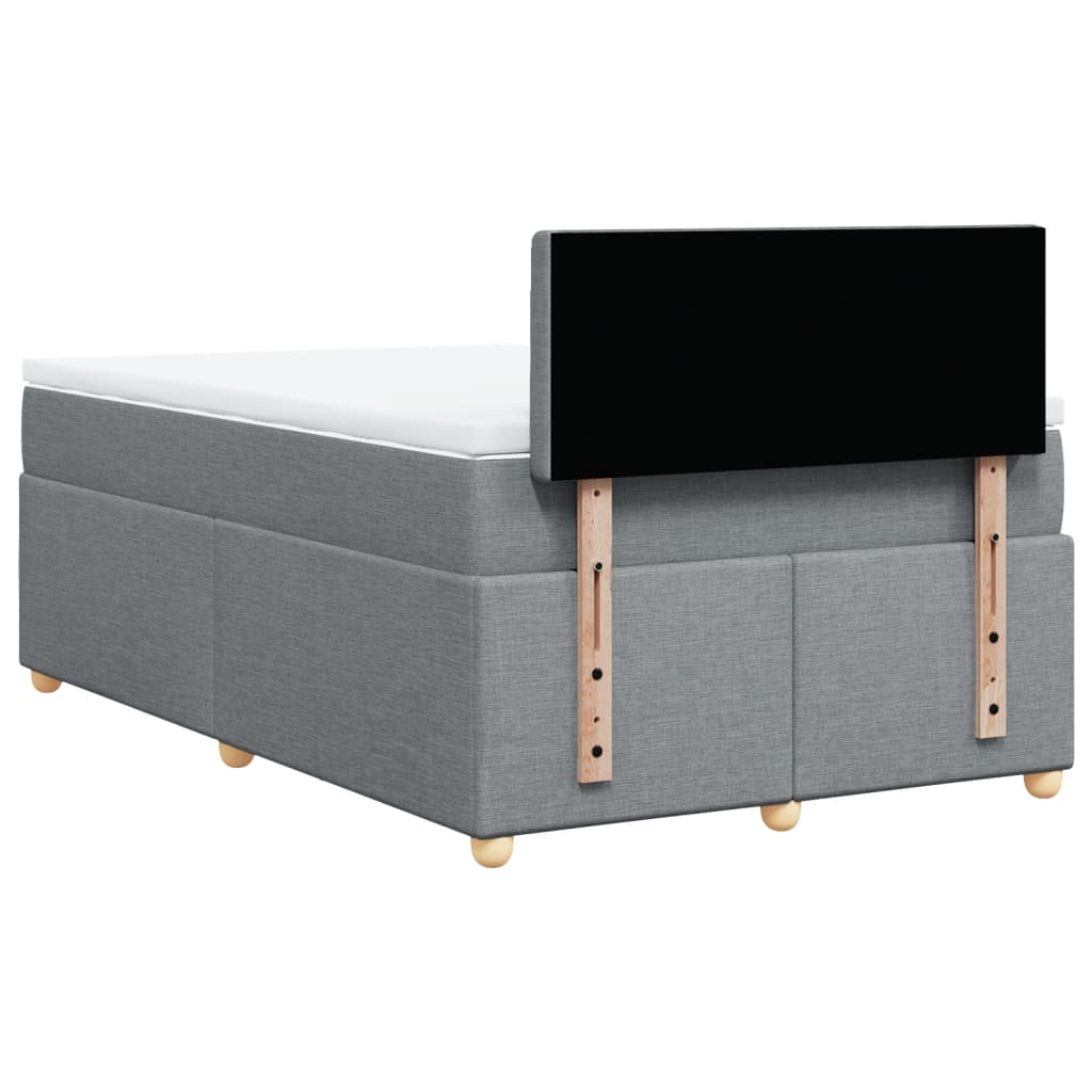 Boxspring met matras stof lichtgrijs 120x200 cm
