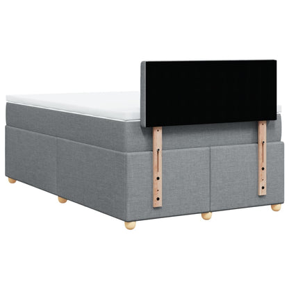 Boxspring met matras stof lichtgrijs 120x200 cm
