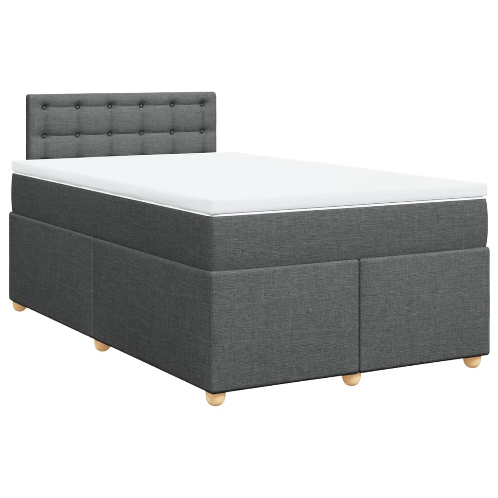 Boxspring met matras stof donkergrijs 120x200 cm