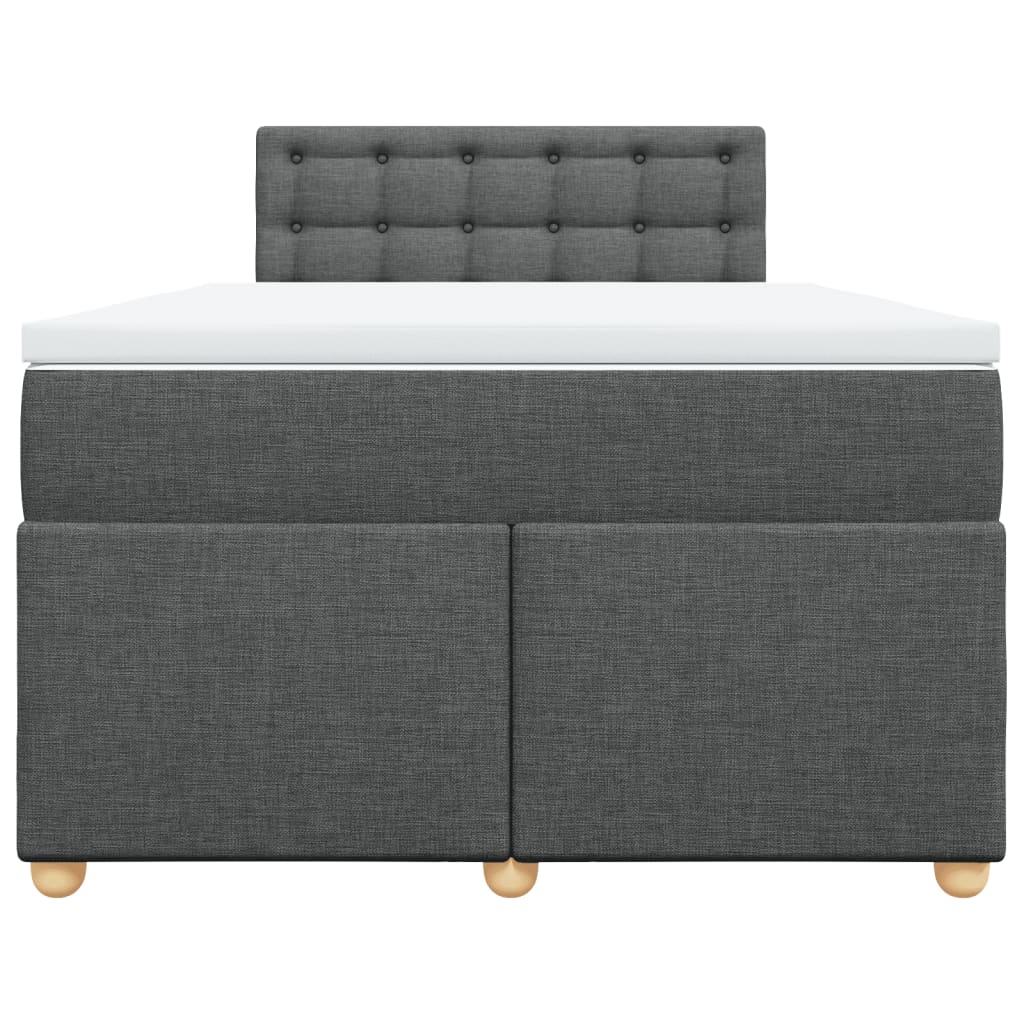 Boxspring met matras stof donkergrijs 120x200 cm