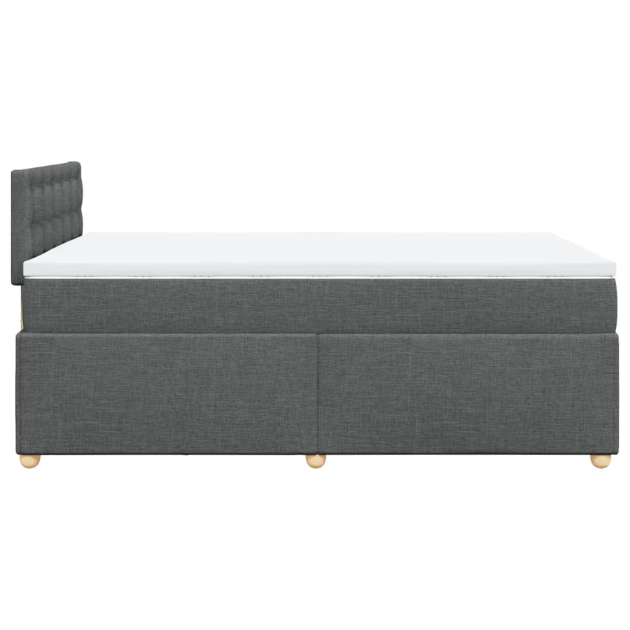 Boxspring met matras stof donkergrijs 120x200 cm