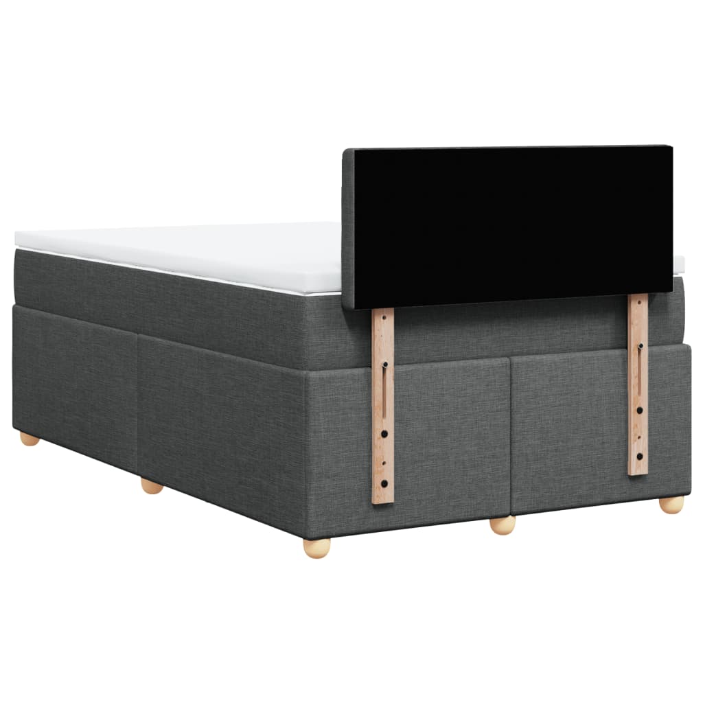Boxspring met matras stof donkergrijs 120x200 cm