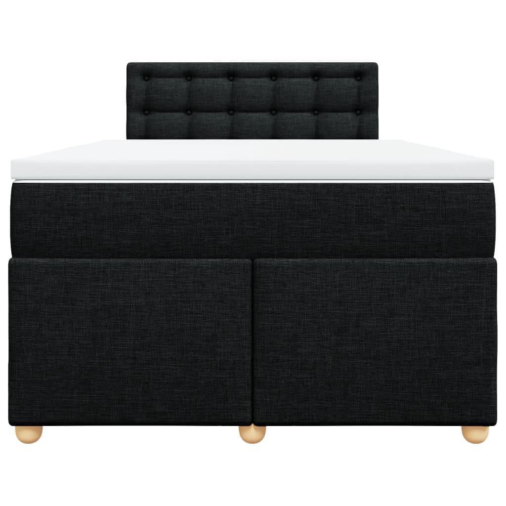 Boxspring met matras stof zwart 120x200 cm