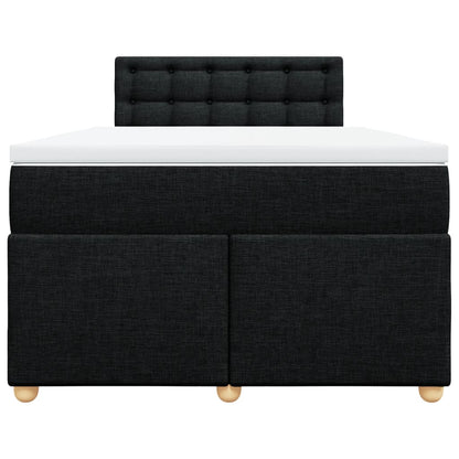 Boxspring met matras stof zwart 120x200 cm