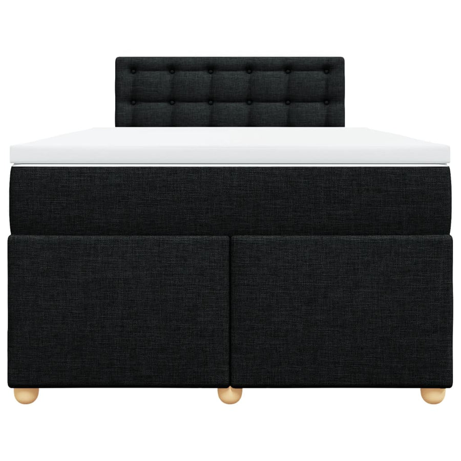 Boxspring met matras stof zwart 120x200 cm