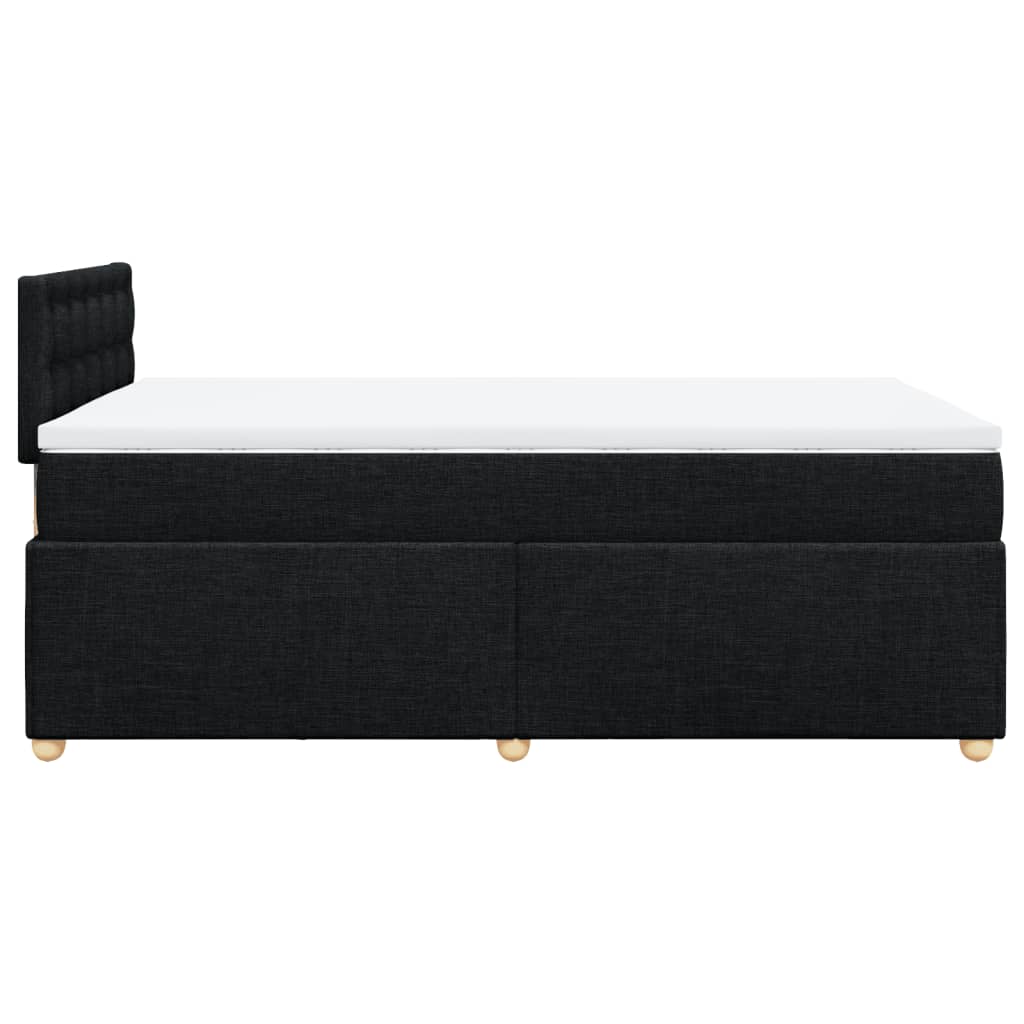 Boxspring met matras stof zwart 120x200 cm