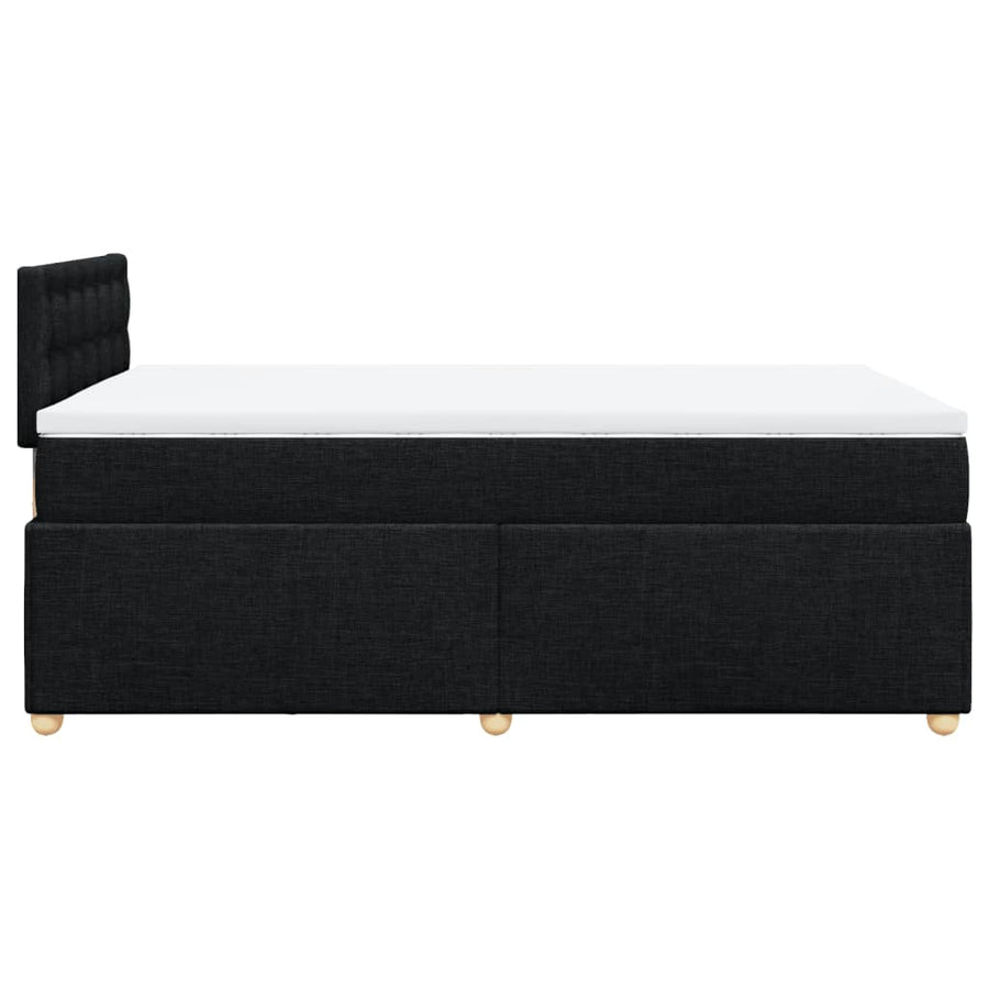 Boxspring met matras stof zwart 120x200 cm