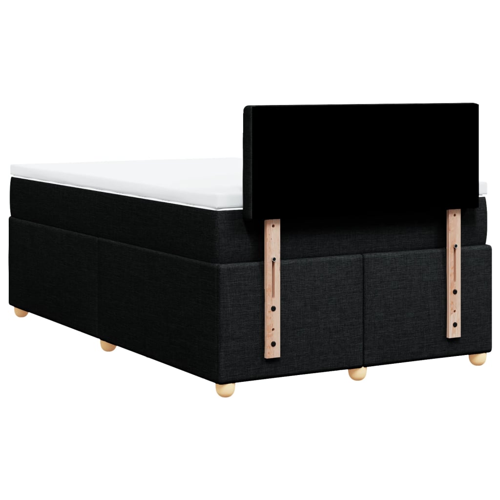 Boxspring met matras stof zwart 120x200 cm