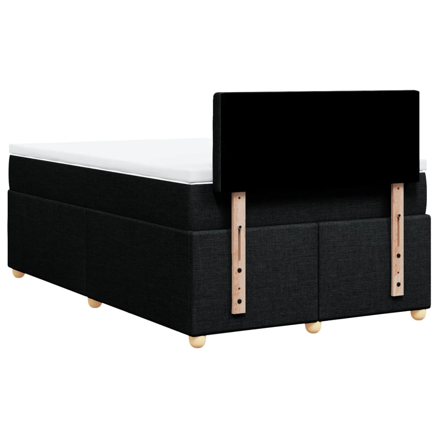 Boxspring met matras stof zwart 120x200 cm