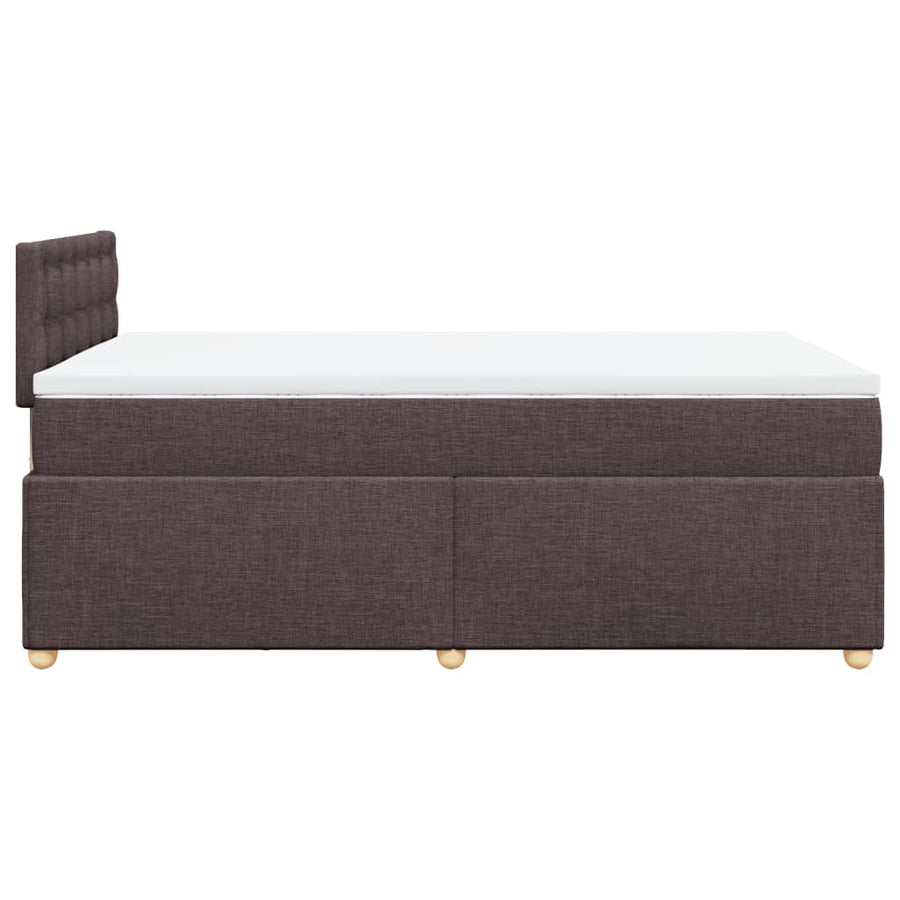 Boxspring met matras stof donkerbruin 120x200 cm