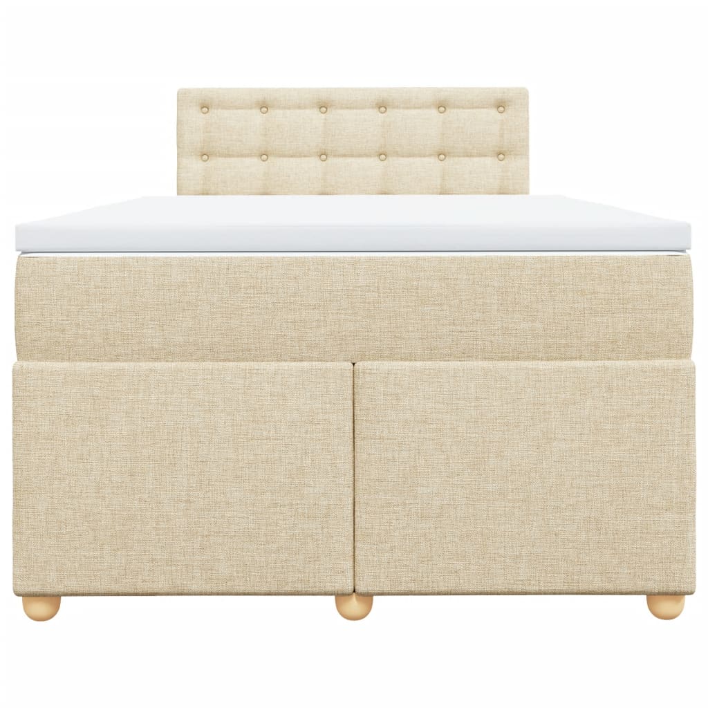 Boxspring met matras stof crèmekleurig 120x200 cm
