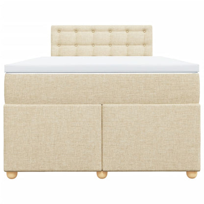 Boxspring met matras stof crèmekleurig 120x200 cm