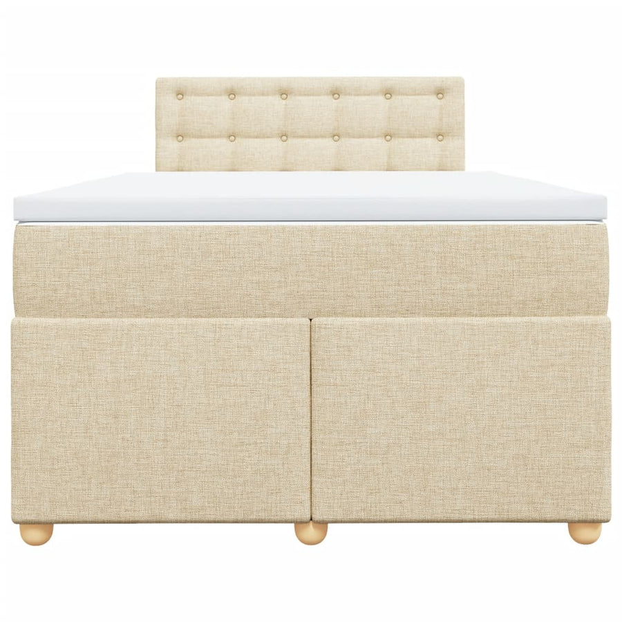 Boxspring met matras stof crèmekleurig 120x200 cm