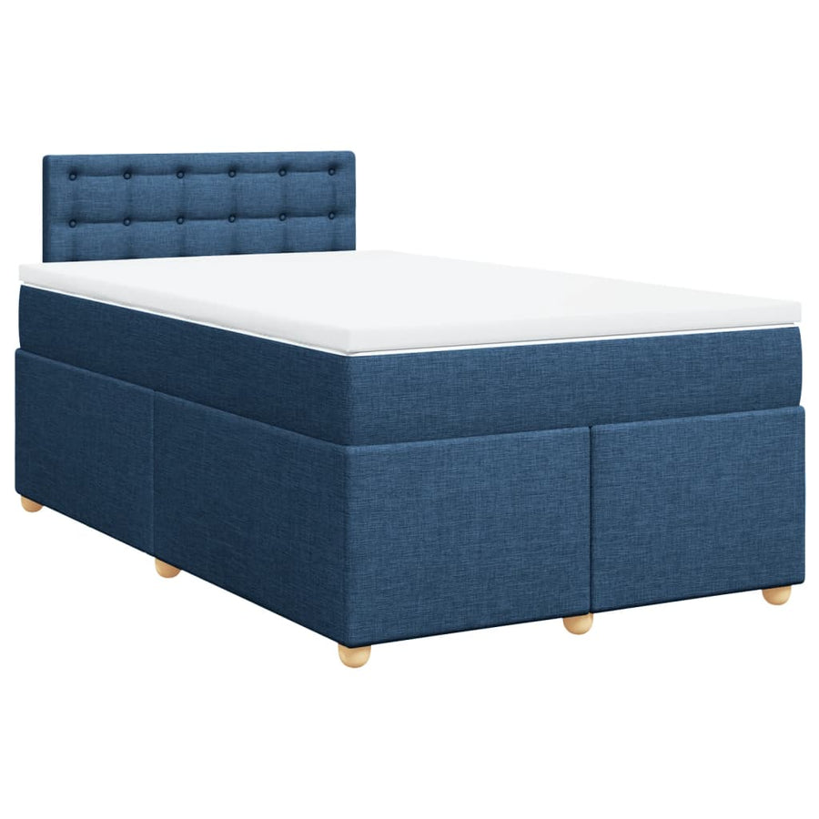 Boxspring met matras stof blauw 120x200 cm