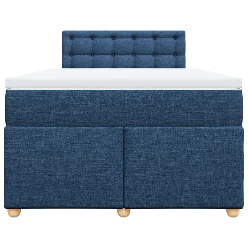 Boxspring met matras stof blauw 120x200 cm