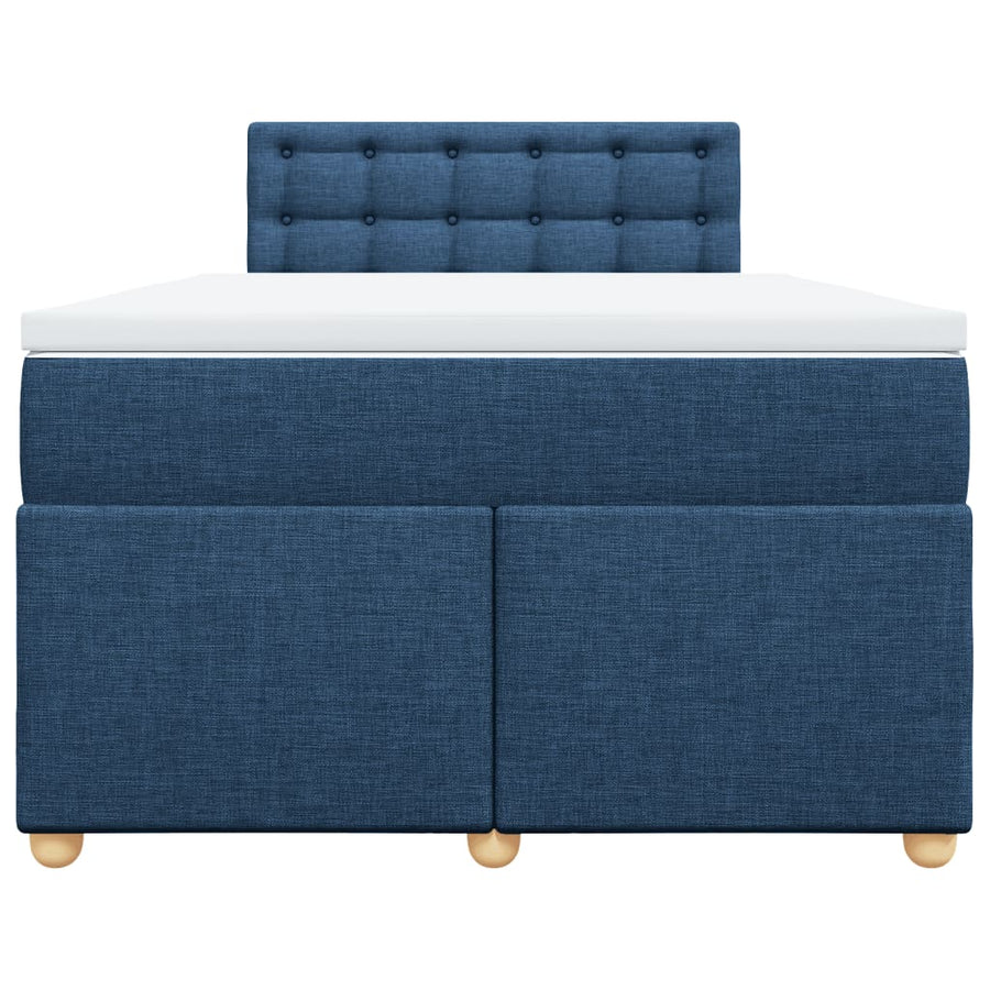 Boxspring met matras stof blauw 120x200 cm
