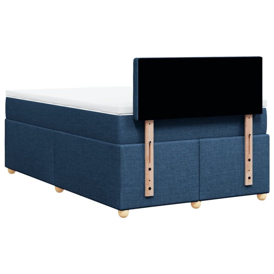 Boxspring met matras stof blauw 120x200 cm