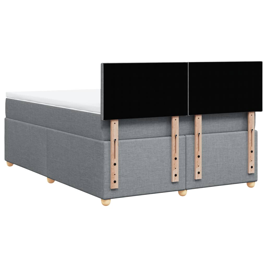 Boxspring met matras stof lichtgrijs 140x190 cm