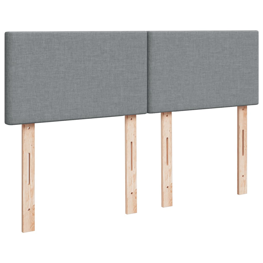 Boxspring met matras stof lichtgrijs 140x190 cm