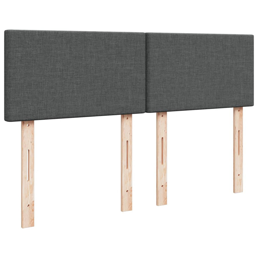 Boxspring met matras stof donkergrijs 140x190 cm