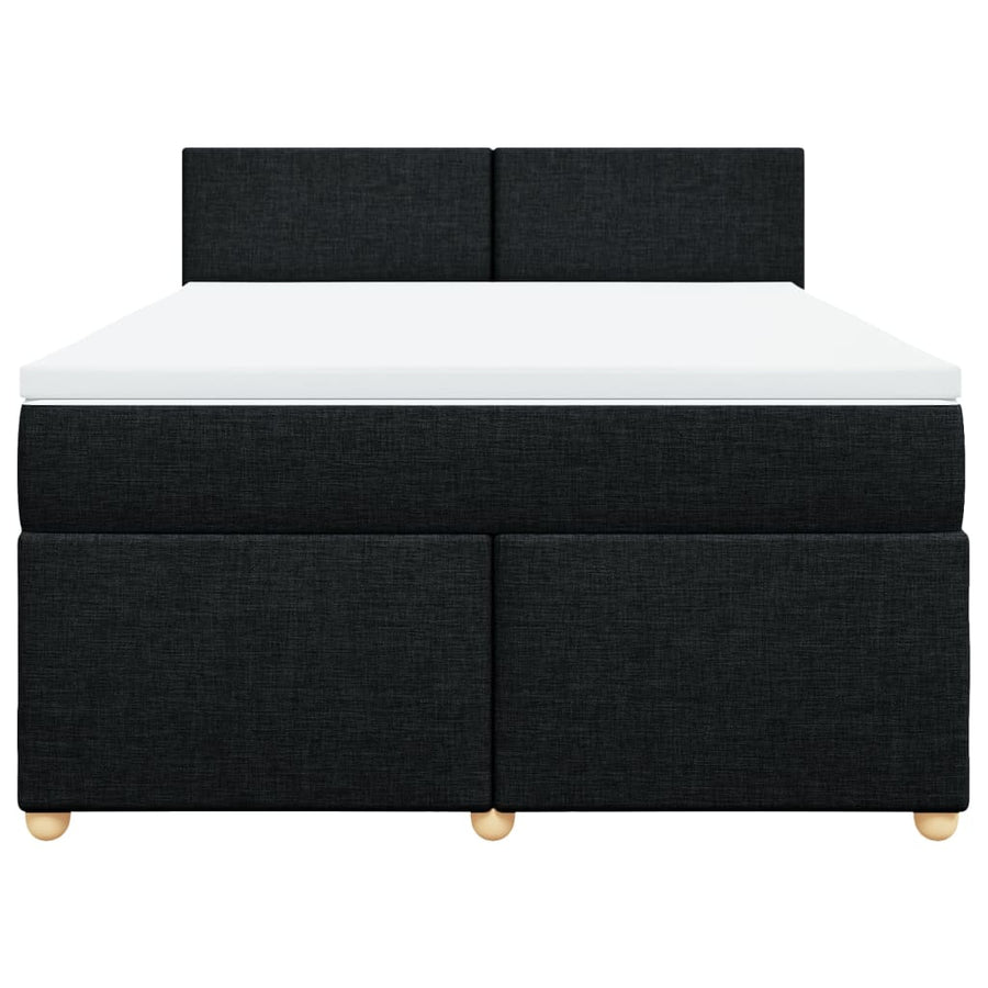Boxspring met matras stof zwart 140x190 cm