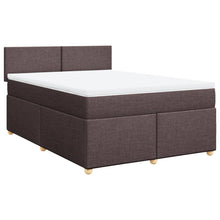 Boxspring met matras stof donkerbruin 140x190 cm