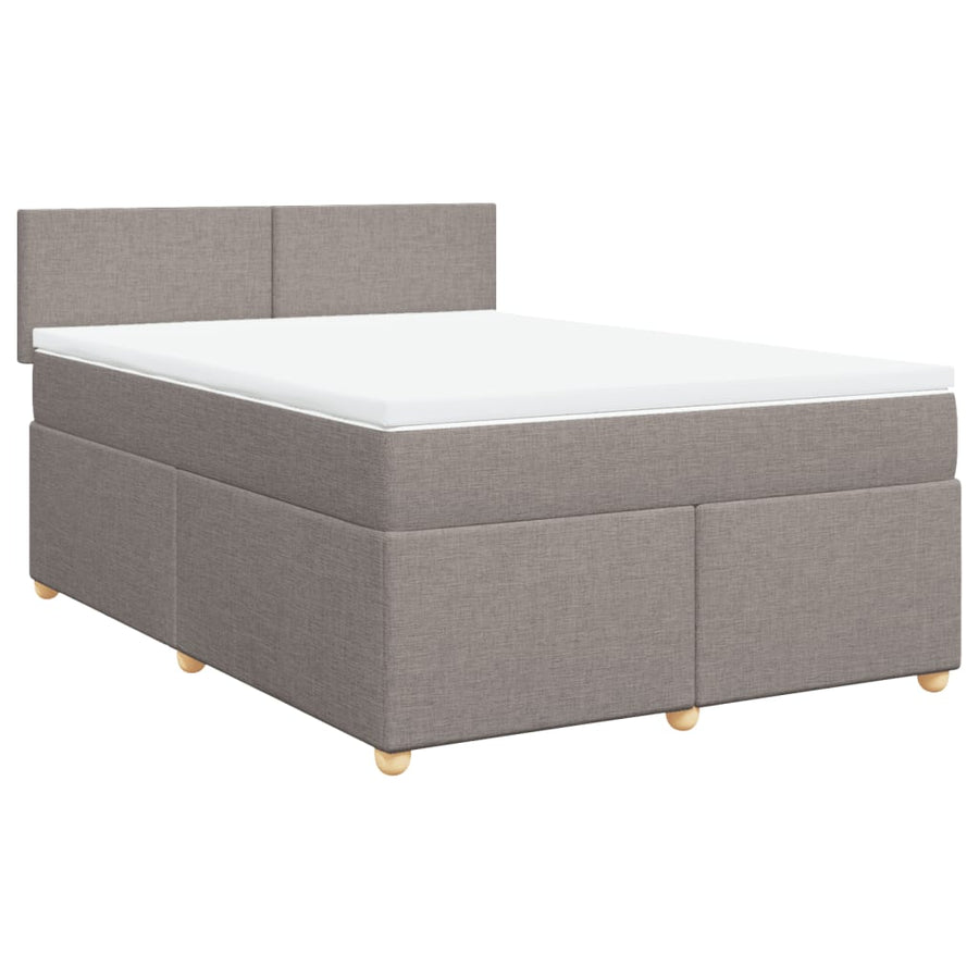 Boxspring met matras stof taupe 140x190 cm