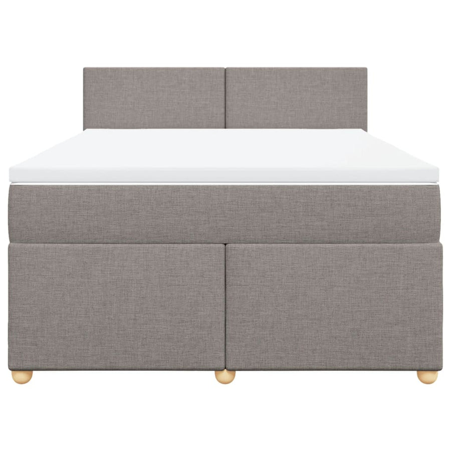 Boxspring met matras stof taupe 140x190 cm