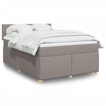 Boxspring met matras stof taupe 140x190 cm